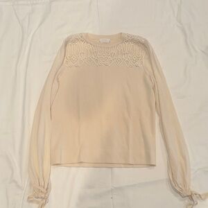 Chloe Cream Lace Accent Blouse